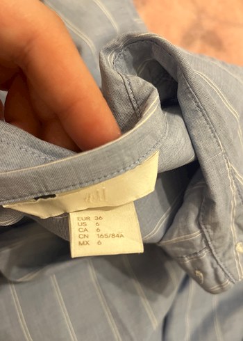 Düğmeli mavi Uzun Kollu Kadın Gömlek - Görsel 5