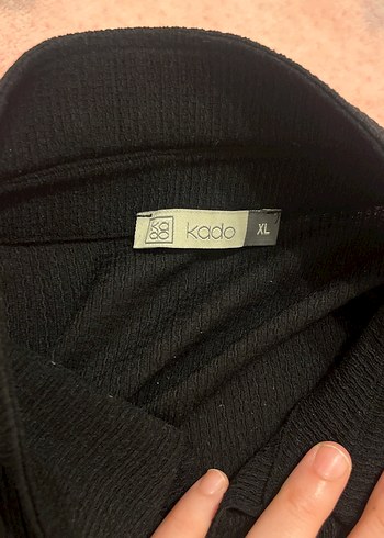 Düğmeli Siyah Keten Kadın Gömlek - Görsel 3