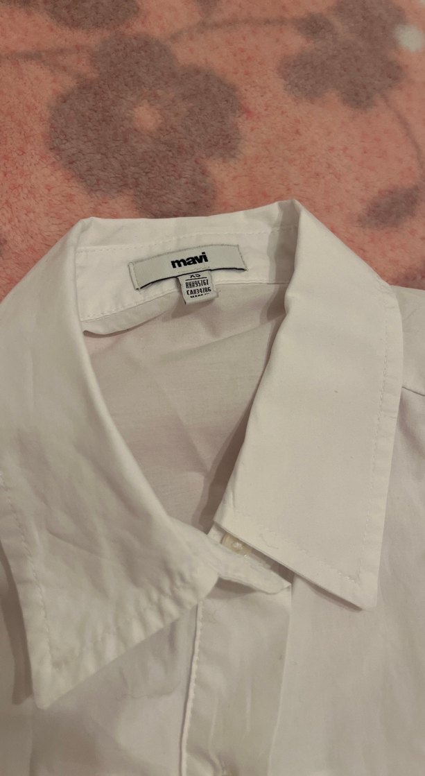 Beyaz Pamuklu Uzun Kollu Gömlek - Görsel 3