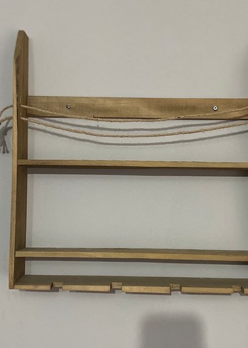 Dekoratif Ahşap Duvar Rafı / Şarap Rafı - Görsel 7