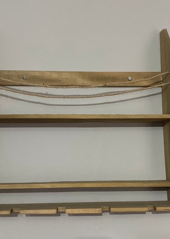 Dekoratif Ahşap Duvar Rafı / Şarap Rafı - Görsel 2