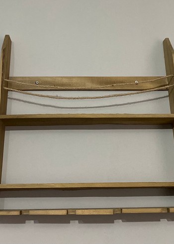 Dekoratif Ahşap Duvar Rafı / Şarap Rafı - Görsel 4