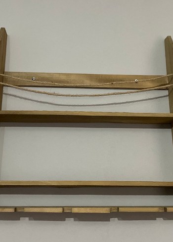 Dekoratif Ahşap Duvar Rafı / Şarap Rafı - Görsel 3