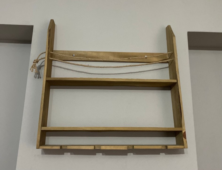 Dekoratif Ahşap Duvar Rafı / Şarap Rafı - Görsel 3