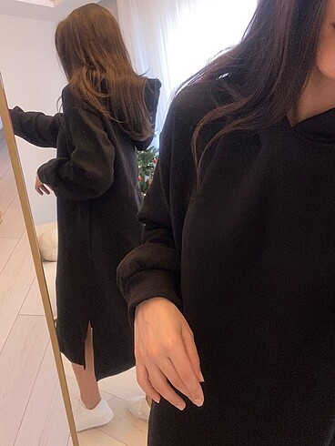 diğer Beden Üç İplik Şardonlu Sweat Elbise