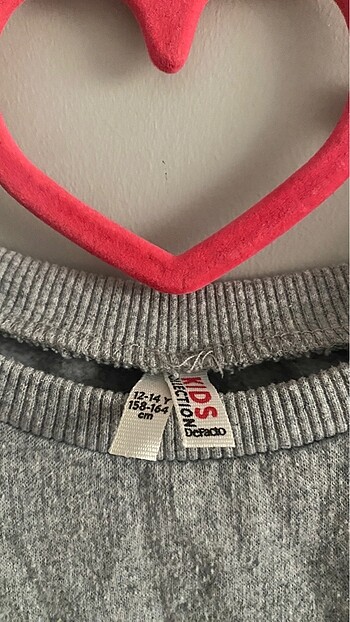 13-14 Yaş Beden gri Renk Kız çocuk crop sweatshirt