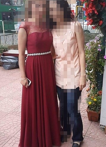 s Beden bordo Renk Abiye