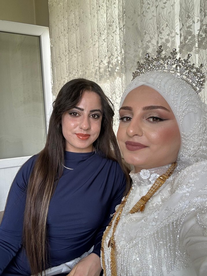 Lacivert Yüksek Yakalı Uzun Kadın Elbise - Görsel 3