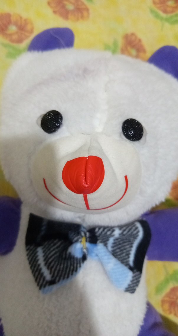 Renkli Beyaz Peluş Ayı Oyuncak - Görsel 2