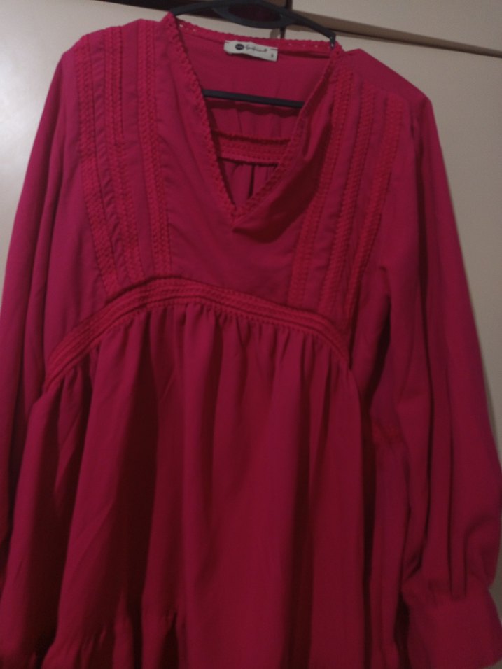 pembe mini elbise bohem tarz - Görsel 2