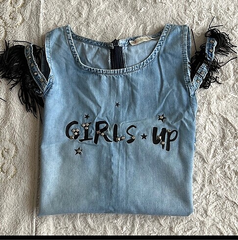 Kız çocuk denim elbise