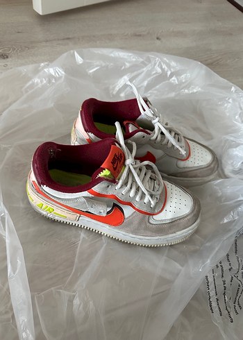 Nike Air Spor Ayakkabı Beyaz Gri Platform Topuk