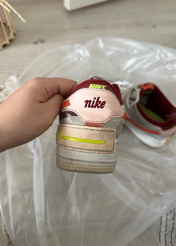 38 Beden çeşitli Renk Nike Air Spor Ayakkabı Beyaz Gri Platform Topuk