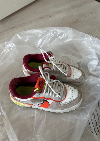 38 Beden Nike Air Spor Ayakkabı Beyaz Gri Platform Topuk