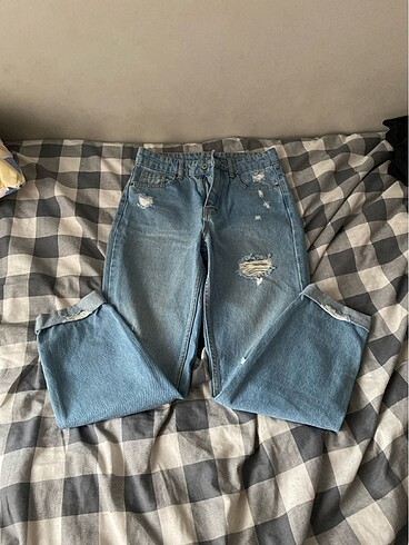 27 Beden mavi Renk Mom jean