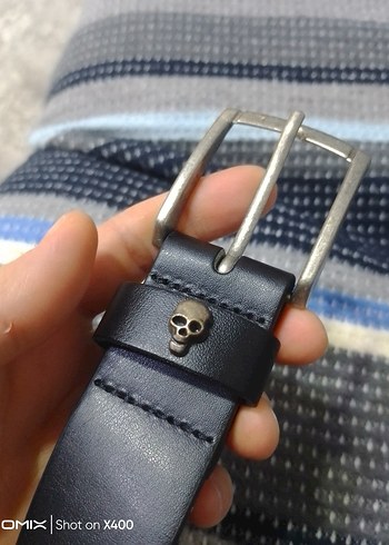 Siyah  Erkek çocuk Kemer Kafatası Detaylı - Görsel 5