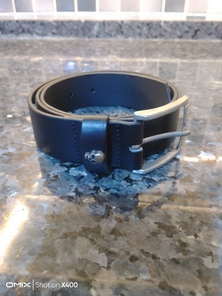 Siyah  Erkek çocuk Kemer Kafatası Detaylı - Görsel 2