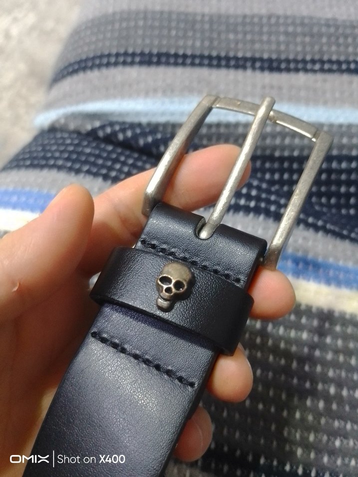 Siyah  Erkek çocuk Kemer Kafatası Detaylı - Görsel 5