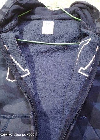 Erkek Çocuk Mavi Kamuflaj Fermuarlı Sweatshirt - Görsel 4