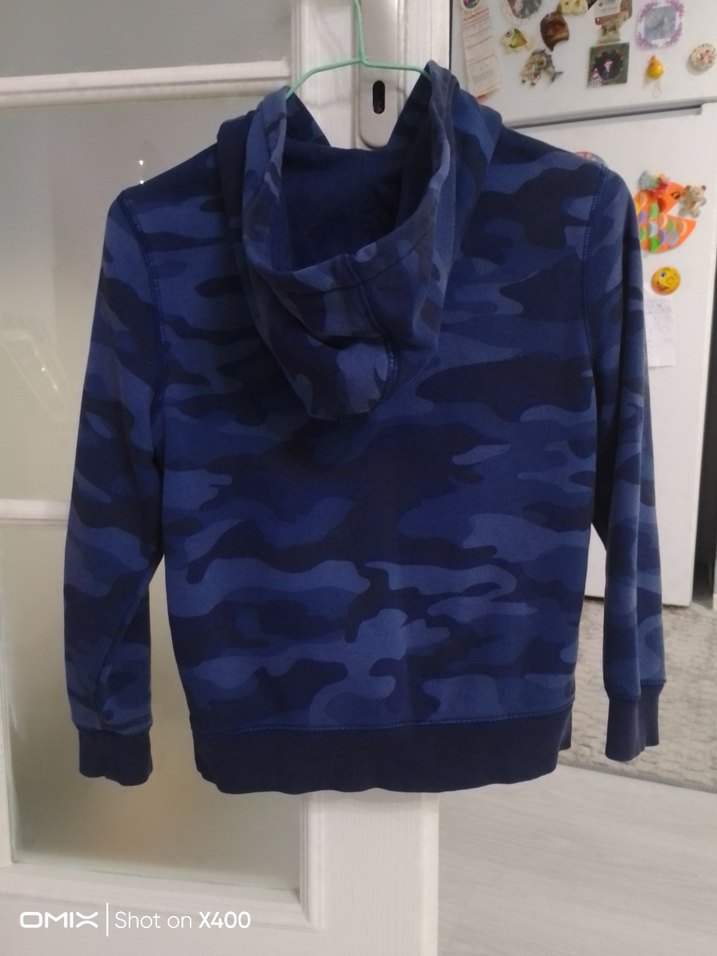 Erkek Çocuk Mavi Kamuflaj Fermuarlı Sweatshirt - Görsel 2