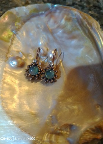 Aqua marin bakır Küpe - Görsel 2