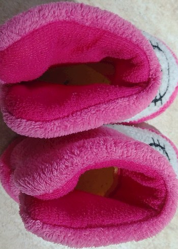 Kız Çocuk Pembe Nakışlı Sıcak Ev Terliği - Görsel 4