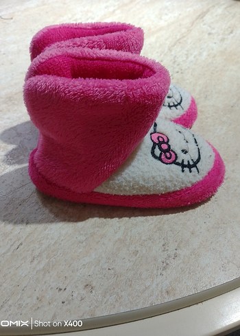 Kız Çocuk Pembe Nakışlı Sıcak Ev Terliği - Görsel 2