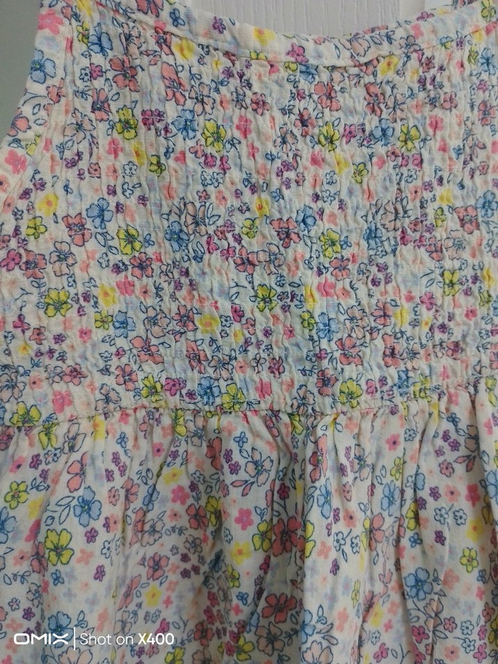 Kız Çocuk Renkli Çiçekli Askılı Elbise - Görsel 2