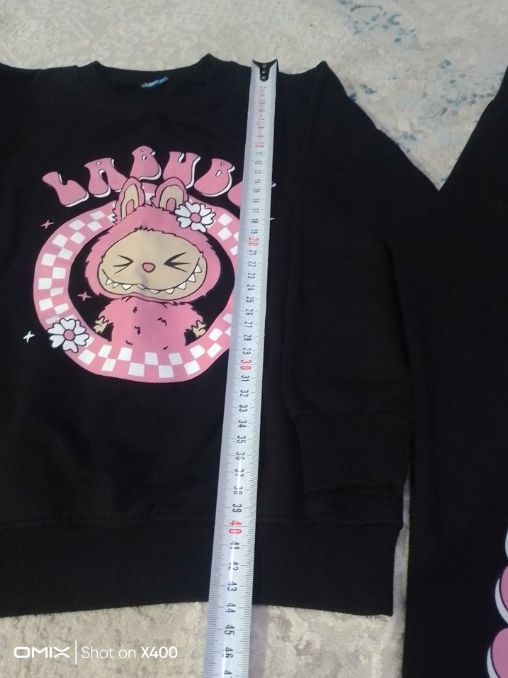 Kız Çocuk Siyah Pembe Baskılı Eşofman Takımı - Görsel 5