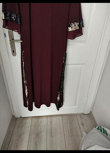 40 Beden bordo Renk Abiye elbise (marka temsilidir) 