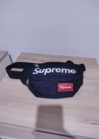 Siyah Supreme Baskılı Erkek Bel Çantası