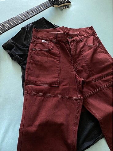 bordo baggy pantolon