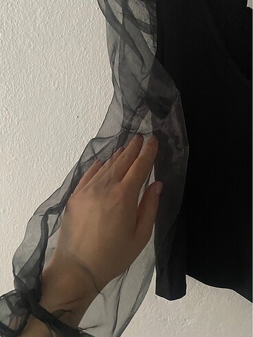 m Beden siyah Renk Stradivarius #tül detaylı #bluz