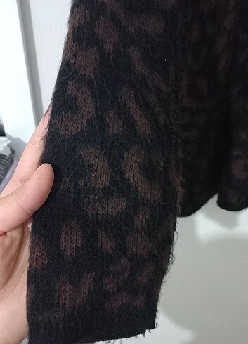 universal Beden siyah Renk Leopar hırka