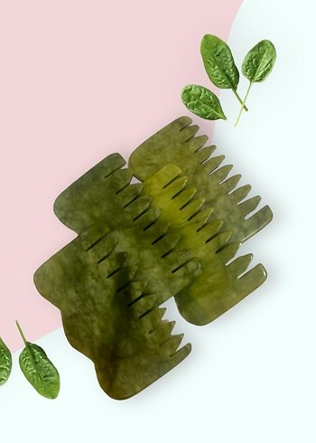 Yeşim Taşı Masaj Tarağı ve Siyah Kese Seti - Görsel 3