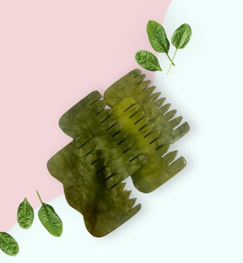 Yeşim Taşı Masaj Tarağı ve Siyah Kese Seti - Görsel 3