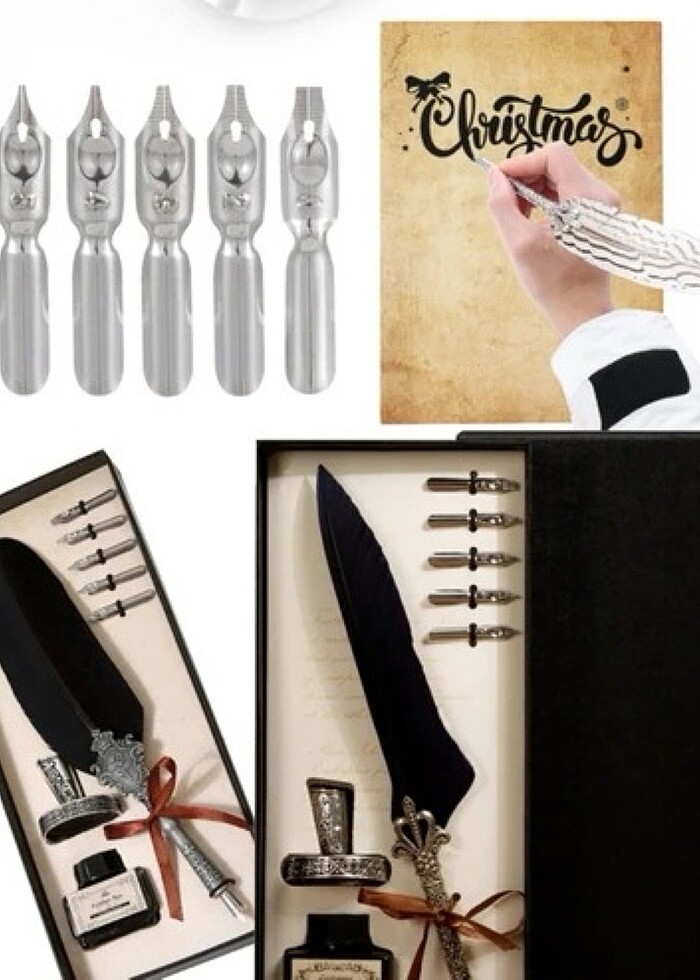 Siyah tüylü divit kalem seti - Görsel 3