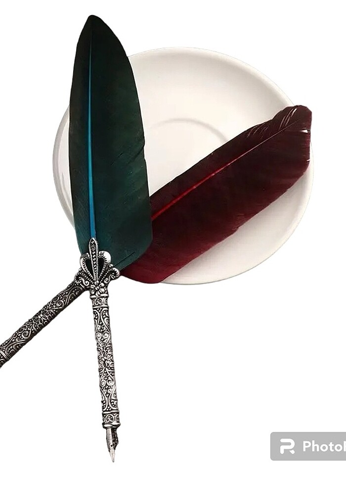 Turkuaz tüylü divit kalem seti - Görsel 2