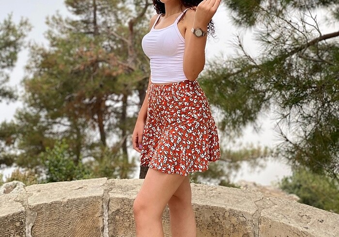 Çiçekli şort etek