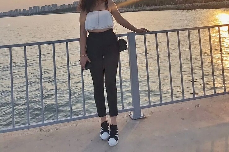 m Beden beyaz Renk Şık crop