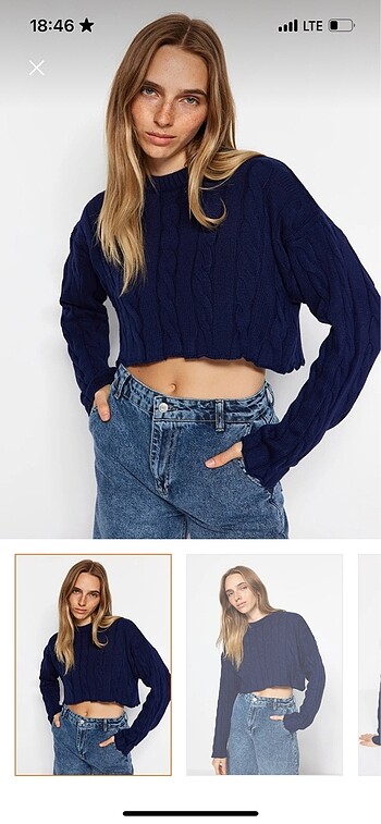 trendyolmilla crop kazak