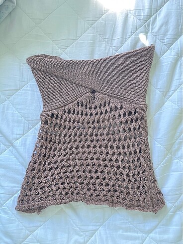 Pull&Bear Kahverengi Örgü Crop