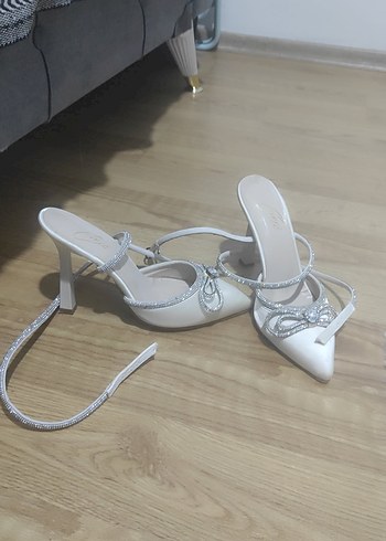Diğer Beyaz Fiyonk Detaylı Stiletto Kadın Abiye Ayakkabı