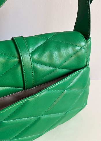 Yeşil Deri Kadın Omuz Çantası - Görsel 3