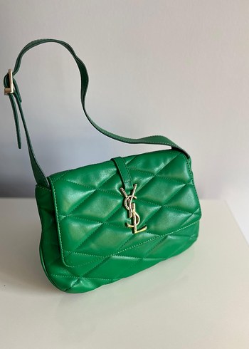Yeşil Deri Kadın Omuz Çantası - Görsel 2
