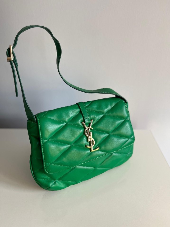 Yeşil Deri Kadın Omuz Çantası - Görsel 2