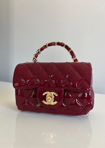 Bordo Parlak Deri Kadın Çanta - Görsel 4