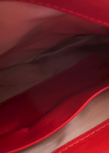 Kırmızı Deri Kadın Omuz Çantası - Görsel 9