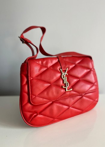 Kırmızı Deri Kadın Omuz Çantası - Görsel 7