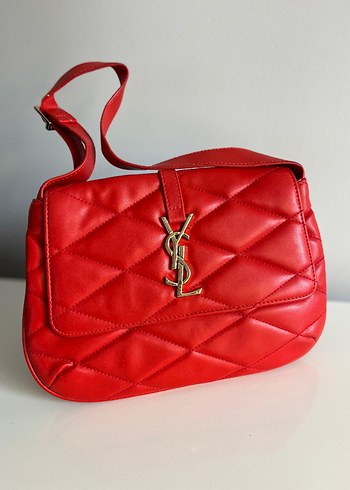 Kırmızı Deri Kadın Omuz Çantası - Görsel 2